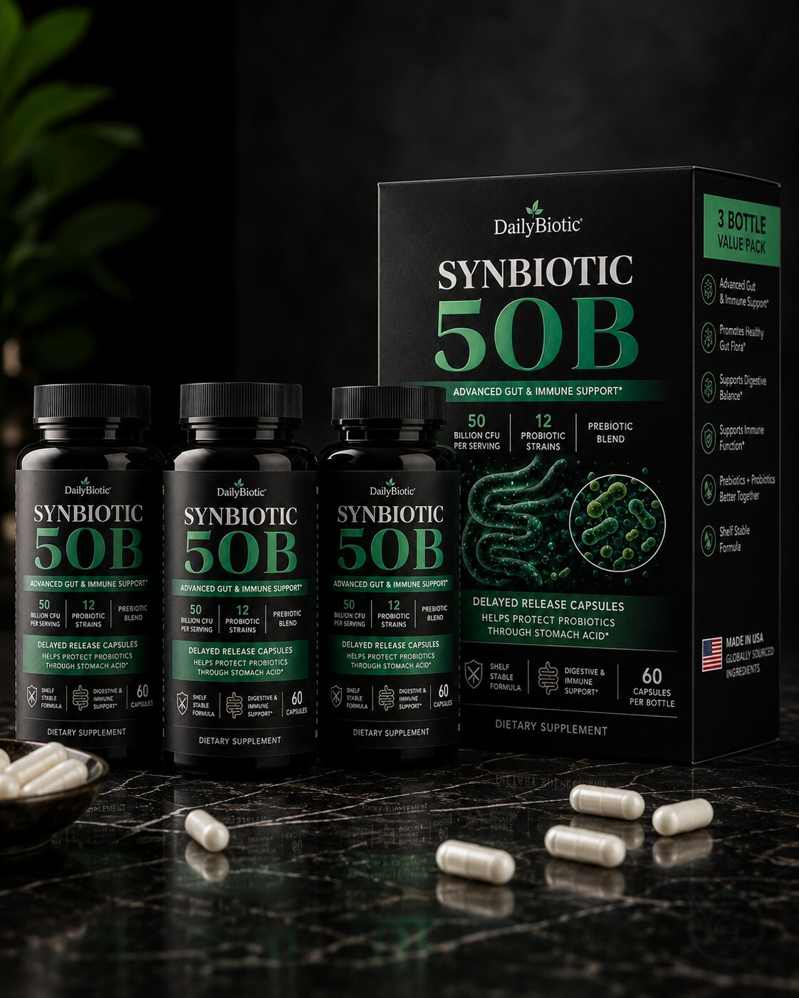 Synbiotic 50B – 3 Bottle Value Pack